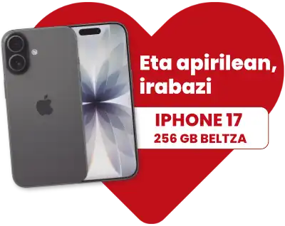 Eta apirilean, irabazi iPhone 17 256Gb beltz hau