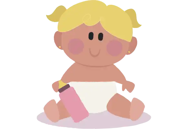 Bebé en pañales