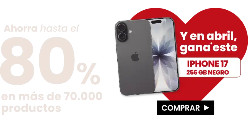 Ahorra hasta el 80% en más de 70.000 productos y en abril, gana un iPhone 17 256gb negro
