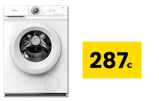 Midea lavadora 8kg, 1400 rpm MF100W80B/1/W-ES