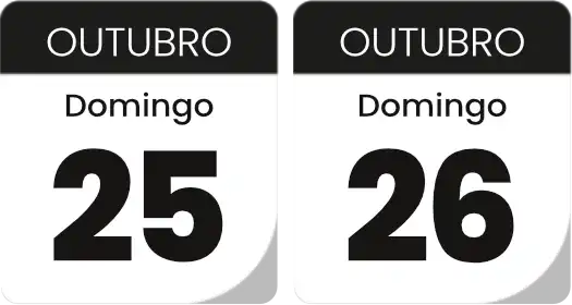 Domingo 25 e luns 26 de outubro