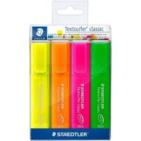 Marcador fluorescente, 4 colores Textsurfer Classic 364 STAEDLER, pack 4uds