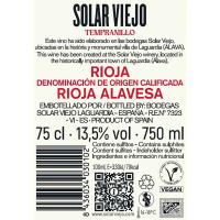 Vino Tinto Joven D.O. Rioja SOLAR VIEJO, botella 75 cl