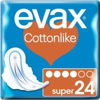 Compresa super con alas EVAX Cottonlike, paquete 24 uds