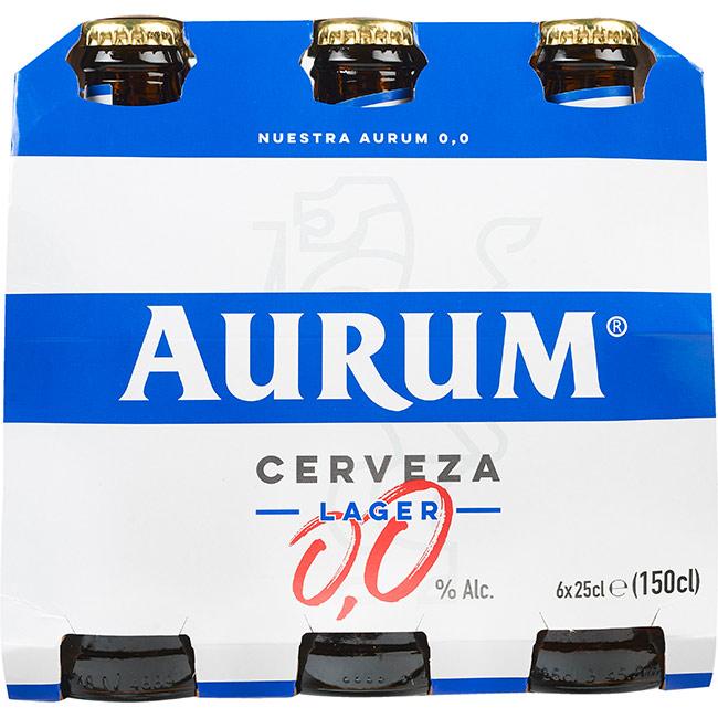 precios Cerveza Sin Alcohol 0,0% Aurum, Pack Botellín 6X25 Cl en Eroski