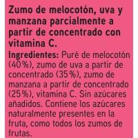 Zumo de melocotón, uva y manzana EROSKI, pack 6x20 cl