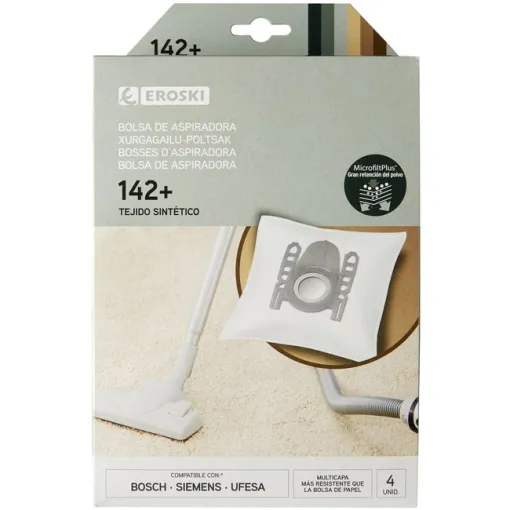 Bolsa de aspirador 142+ EROSKI, pack 4 uds