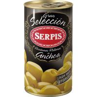 Aceitunas rellenas anchoa EL SERPIS Gran Selección, lata 150 g