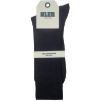 Calcetín de hombre, hilo escocia con canalé, negro, talla G 43/46 KLER, 1 par