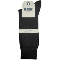 Calcetín de hombre, hilo escocia, punto liso, negro, talla M 39/42 KLER, 1 par