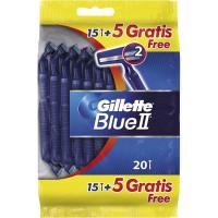 GILLETTE Blue II erabili eta botatzeko aitzur finkoa, sorta 15+5 ale