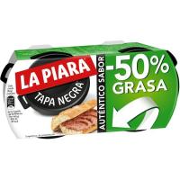 Paté -50% mg LA PIARA Tapa Negra, pack 2x73 g