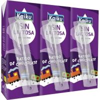 Batido de chocolate sin lactosa KAIKU, pack 3x200 ml