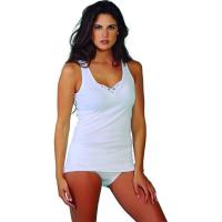 Camiseta interior blanca de mujer, tirante ancho, 100% algodón, talla P VISTO BUENO, pack 2 uds