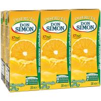 Néctar de naranja sin azúcar DON SIMON, pack 6x20 cl