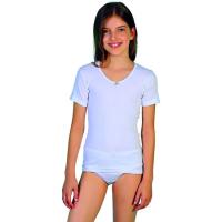 Camiseta interior lisa blanca, manga corta, 100% algodón, talla 2-3 años VISTO BUENO, pack 2 uds