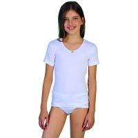 Camiseta interior lisa blanca, manga corta, 100% algodón, talla 10-12 años VISTO BUENO, pack 2 uds