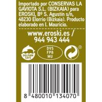 Atún claro en aceite de oliva EROSKI, frasco 185 g 
