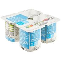 Yogur natural cremoso edulcorado 0% EROSKI, pack 4x125 g