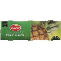 Piña en rodaja JUVER, pack 3x140 g