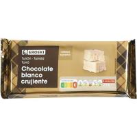 Turrón de chocolate blanco EROSKI, tableta 250 g