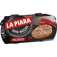 Paté picante LA PIARA Tapa Negra, pack 2x73 g