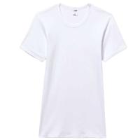 Camiseta interior hombre de manga corta de algodón, blanco ABANDERADO, talla 60