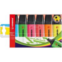 Marcador fluorescente, estuche con 6 colores STABILO BOSS, Pack 6 ud