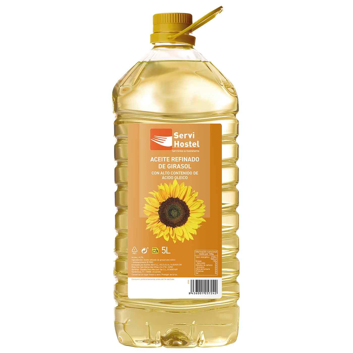 precios Aceite De Girasol Alto Oleico Servihostel, Garrafa 5 Litros en Eroski