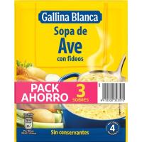 Sopa de ave con fideos GALLINA BLANCA, pack 3x76 g