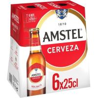 Cerveza AMSTEL, pack lata 6x25 cl
