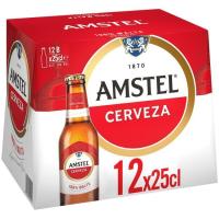 Cerveza AMSTEL, pack botellín 12x25 cl