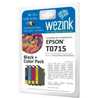 WEZINK tinta kartutxoa, 4 kolore, Epson T0715-ekin bateragarria, 4 ale
