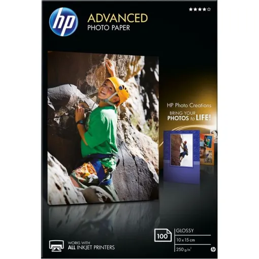 Papel foto brillo 10x15cm, Advanced Q8692  HP, 100 hojas