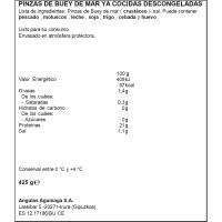 Pinzas de buey de mar cocidas AGUINAMAR, bandeja 425 g