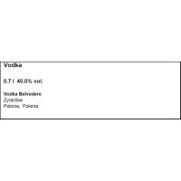 Vodka premium BELVEDERE, botella 70 cl