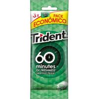 Chicle de hierbabuena TRIDENT 60 MINUTOS, pack 3x20 g