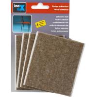 Fieltro adhesivo lana color marrón 100x85 mm INOFIX, pack 4 uds