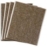 Fieltro adhesivo lana color marrón 100x85mm INOFIX, Pack 4 uds