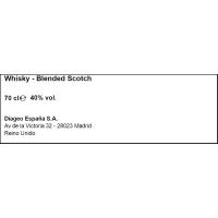 Whisky Reserva J. WALKER Gold, botella 70 cl