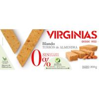 Turrón blando sin azúcar con edulcorante VIRGINIAS, caja 200 g