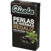 Perlas de regaliz sin azúcar RICOLA, caja 25 g