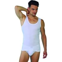 Camiseta interior de hombre de tirantes blanca, 100% algodón, talla 60 VISTO BUENO, pack 2 uds