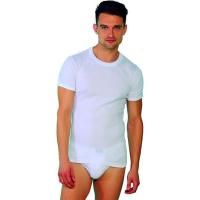 Camiseta interior de hombre blanca, manga corta, cuello redondo, 100% algodón, talla 60 VISTO BUENO, pack 2 uds