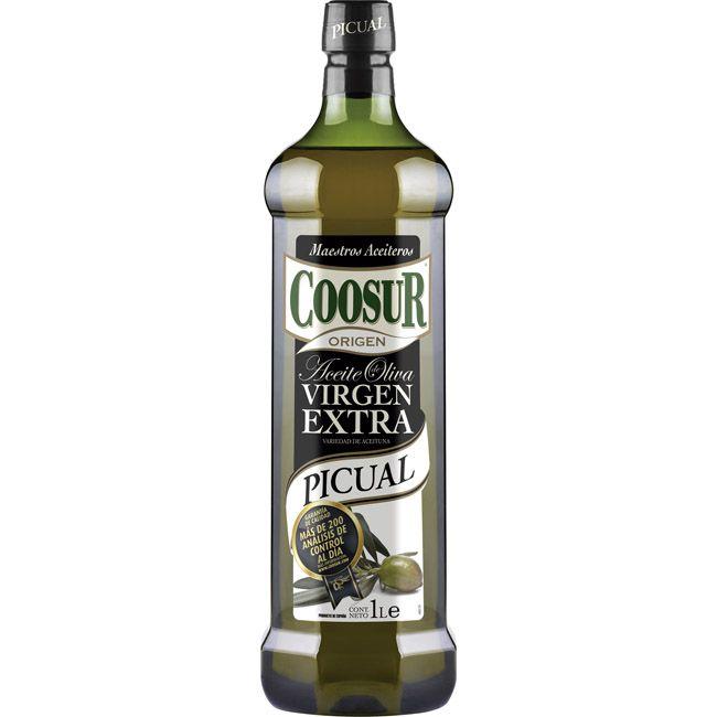 Aceite oliva virgen extra Picual COOSUR, botella 1 litro en Eroski