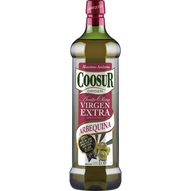 Aceite oliva virgen extra Arbequina COOSUR, botella 1 litro en Eroski