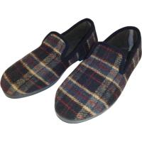 Zapatillas de casa cerradas de paño con cuadros