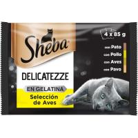 Ave en gelatina SHEBA, pack 4x85 g