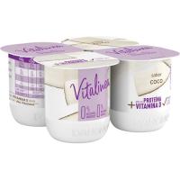 Yogur desnatado de coco DANONE VITALINEA, pack 4x120 g
