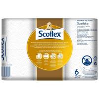 Papel higiénico sensitive SCOTTEX, paquete 6 rollos